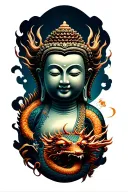 Chinese Buddha dragon tattoo design idea