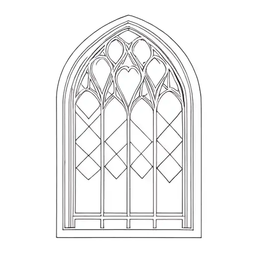 gothic cathedral window looking tattoo design idea