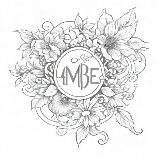 name tattoo "AMBER" tattoo design idea