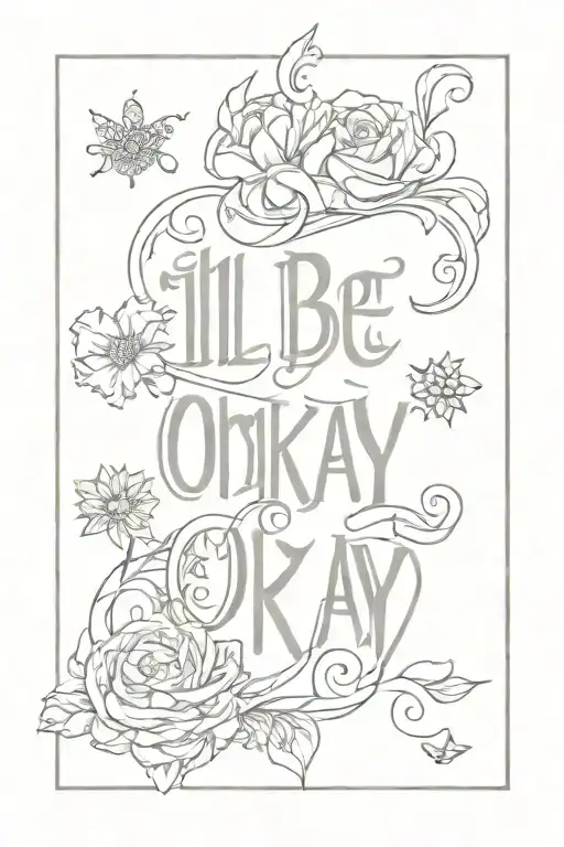 anagram letters 'ill be okay'  tattoo design idea