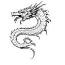 stencil of western dragon tattoo design idea