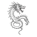 stencil of western dragon tattoo design idea