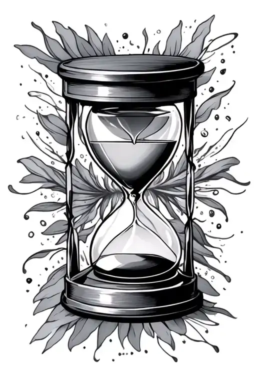 hourglass and laugh now cry later mask tattoo design idea