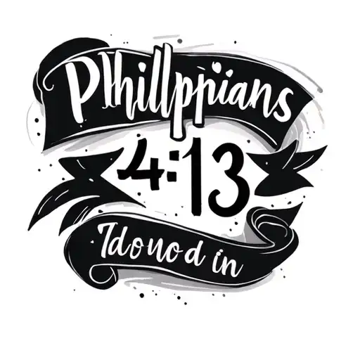 Philippians 4:13 written in cursive tattoo design idea