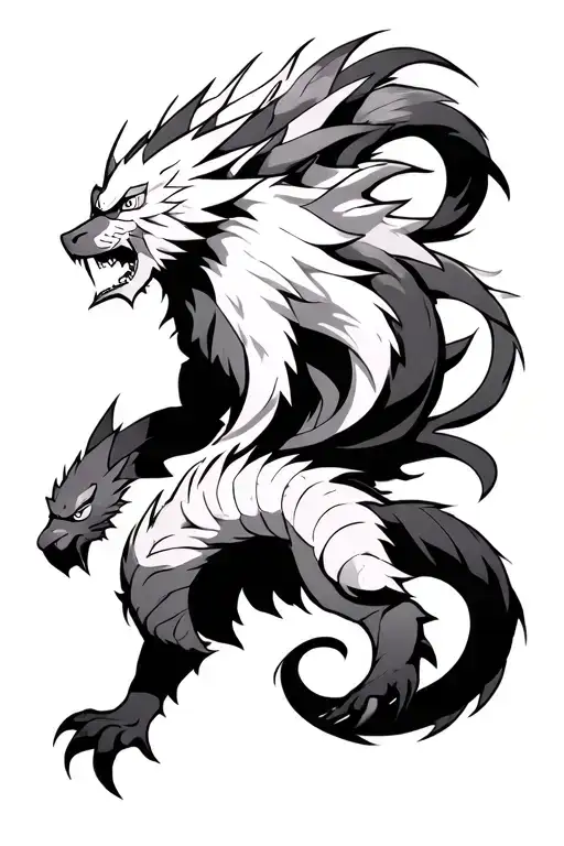 Naruto and nine tails beast mode realistic tattoo tattoo design idea