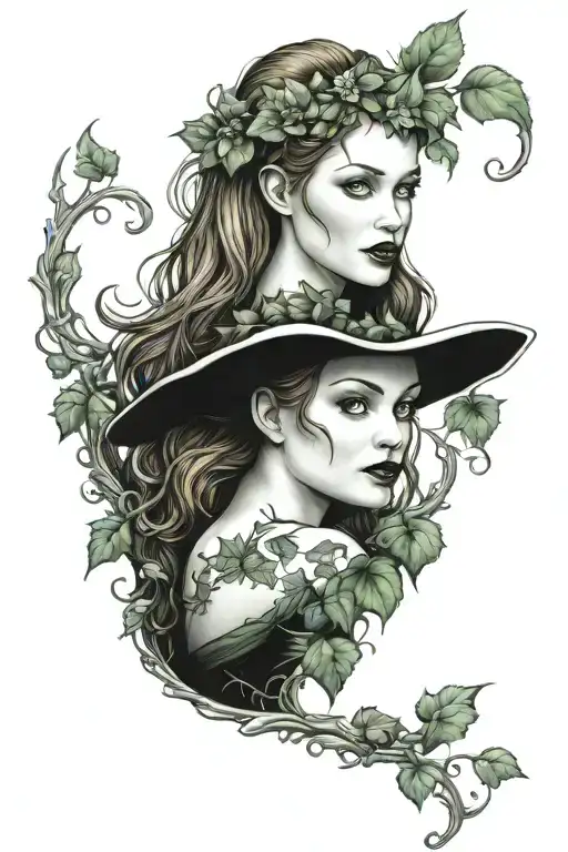 poison ivy from batman tattoo design idea