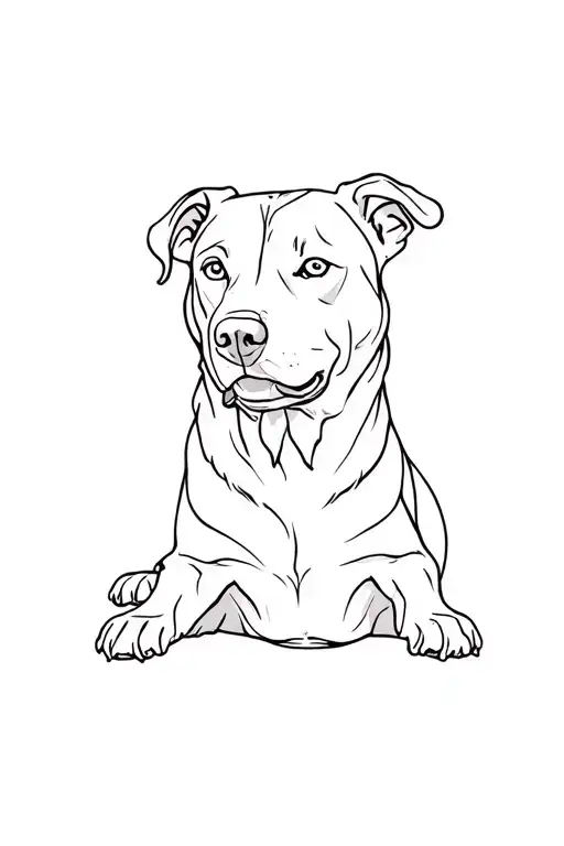 husky Labrador pittbull lying tattoo design idea