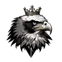 Eagle with crown minimalist  tattoo design idea