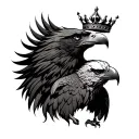 Eagle with crown minimalist  tattoo design idea