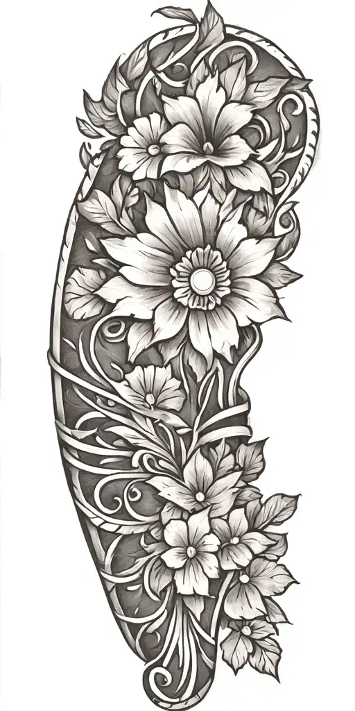 Incorporate leather tooling patterns into a western tattoo design tattoo design idea