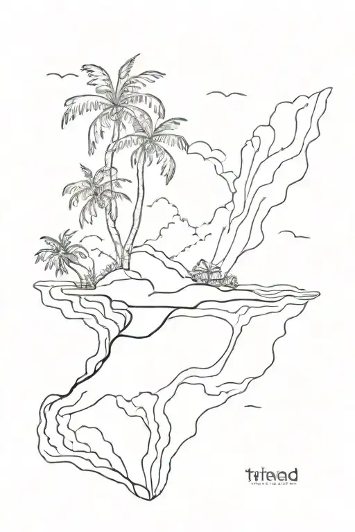 trinidad island outline tattoo design idea