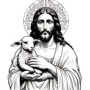 Jesus holding a lamb tattoo design idea