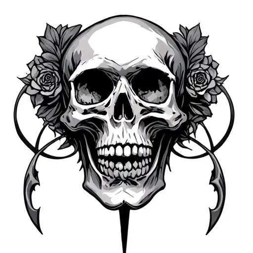 Astrological sign of Gemini with skulls tattoo design idea