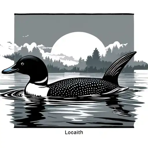 Loon swimming tattoo design idea
