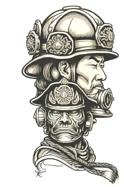 firefighter helmet tattoo design idea