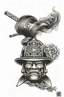 firefighter helmet tattoo design idea