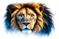 lion face tattoo design idea