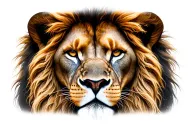 lion face tattoo design idea