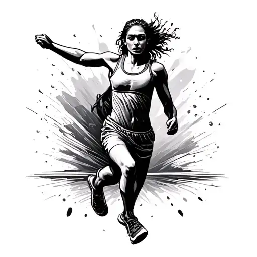 A tattoo that is clean in appearance that represents the marathon of life, the battle to survive tattoo design idea