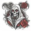 valentines ghost tattoo design idea