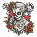 valentines ghost tattoo design idea