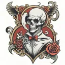 valentines ghost tattoo design idea