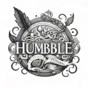 Word Humble with shadows  tattoo design idea