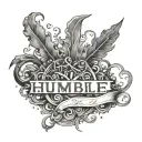 Word Humble with shadows  tattoo design idea