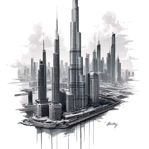 Burj Khalifa tattoo design idea