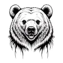 bear head agry tattoo design idea