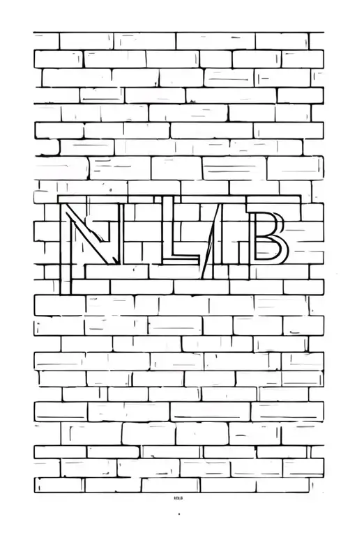 "NLMB" brick wall tattoo design idea