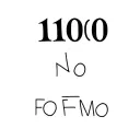"1100NO FOMO" 111 tattoo design idea
