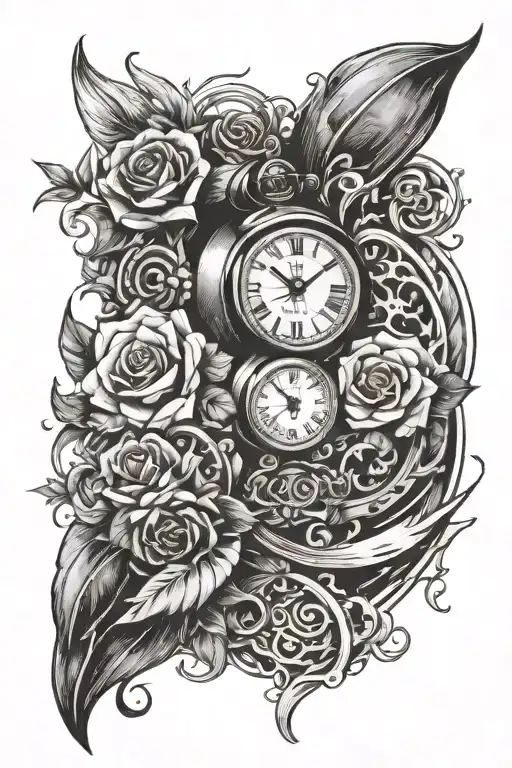 living in the present time tattoo design idea
