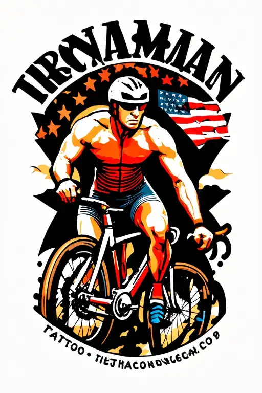 Triathlon Ironman M inside tattoo design idea