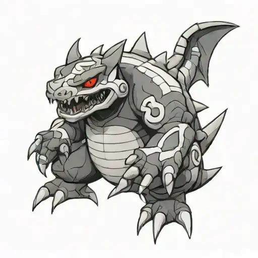 Aggron pokemon in Venom tattoo design idea
