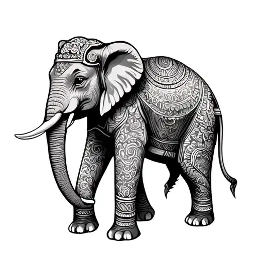 Thai elephant tattoo design idea