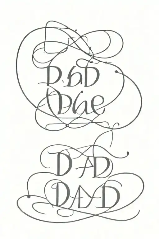 Dad date signature incorporated tattoo design idea