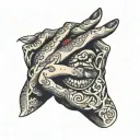 interlocking pinky finger with a lip kiss tattoo AI tattoo design idea