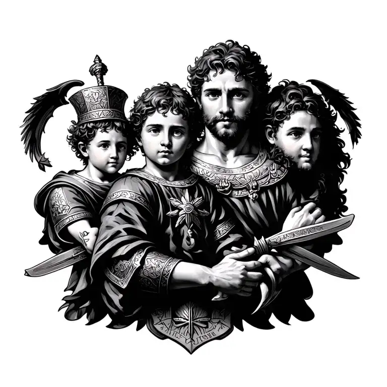Father Son SPQR victory Family tattoo design idea