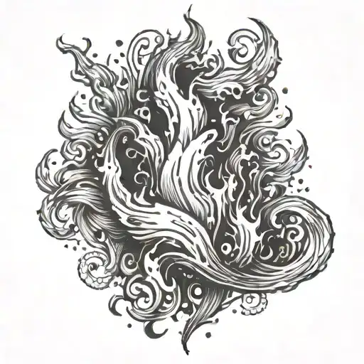 fire flames left arm sleeve tattoo design idea