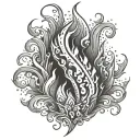 fire flames left arm sleeve tattoo design idea
