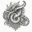 fire flames left arm sleeve tattoo design idea
