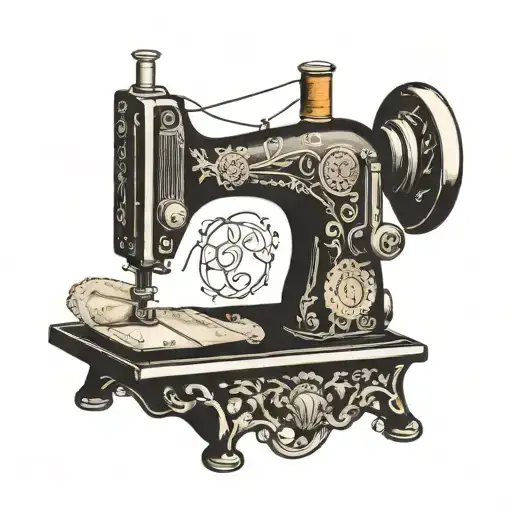 sewing machine tattoo design idea