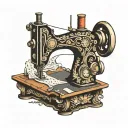 sewing machine tattoo design idea