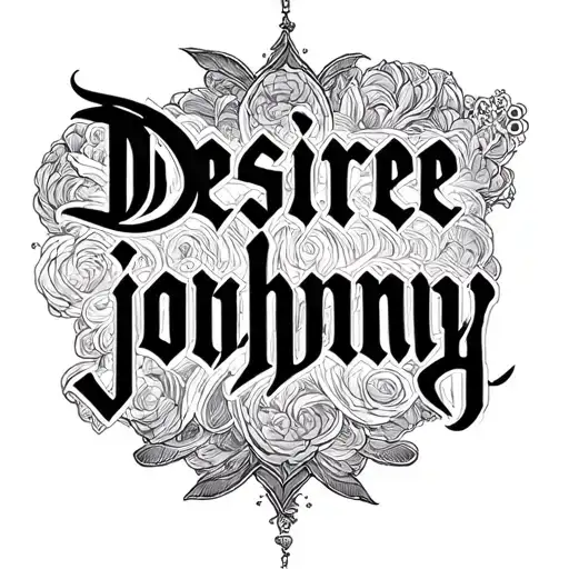 "Desiree johnny" Two Word Ambigram Generator tattoo design idea
