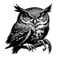 arm owl aggressive  tattoo design idea