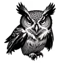 arm owl aggressive  tattoo design idea