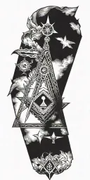 freemason square and compass tattoo design idea