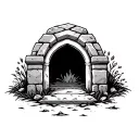 The empty tomb stone tattoo design idea