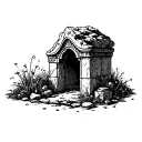 The empty tomb stone tattoo design idea